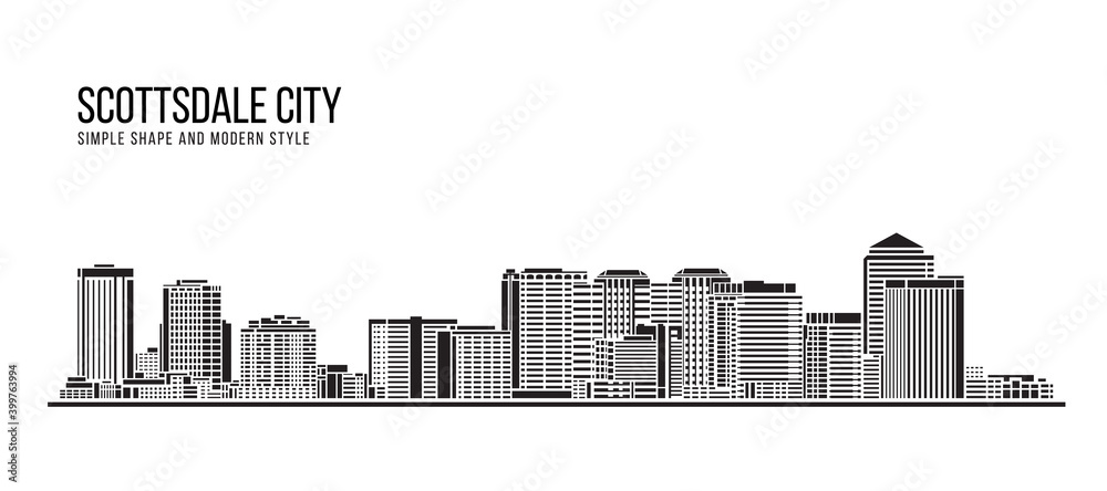 Cityscape Building Abstract Simple shape and modern style art Vector design - Scottsdale city
