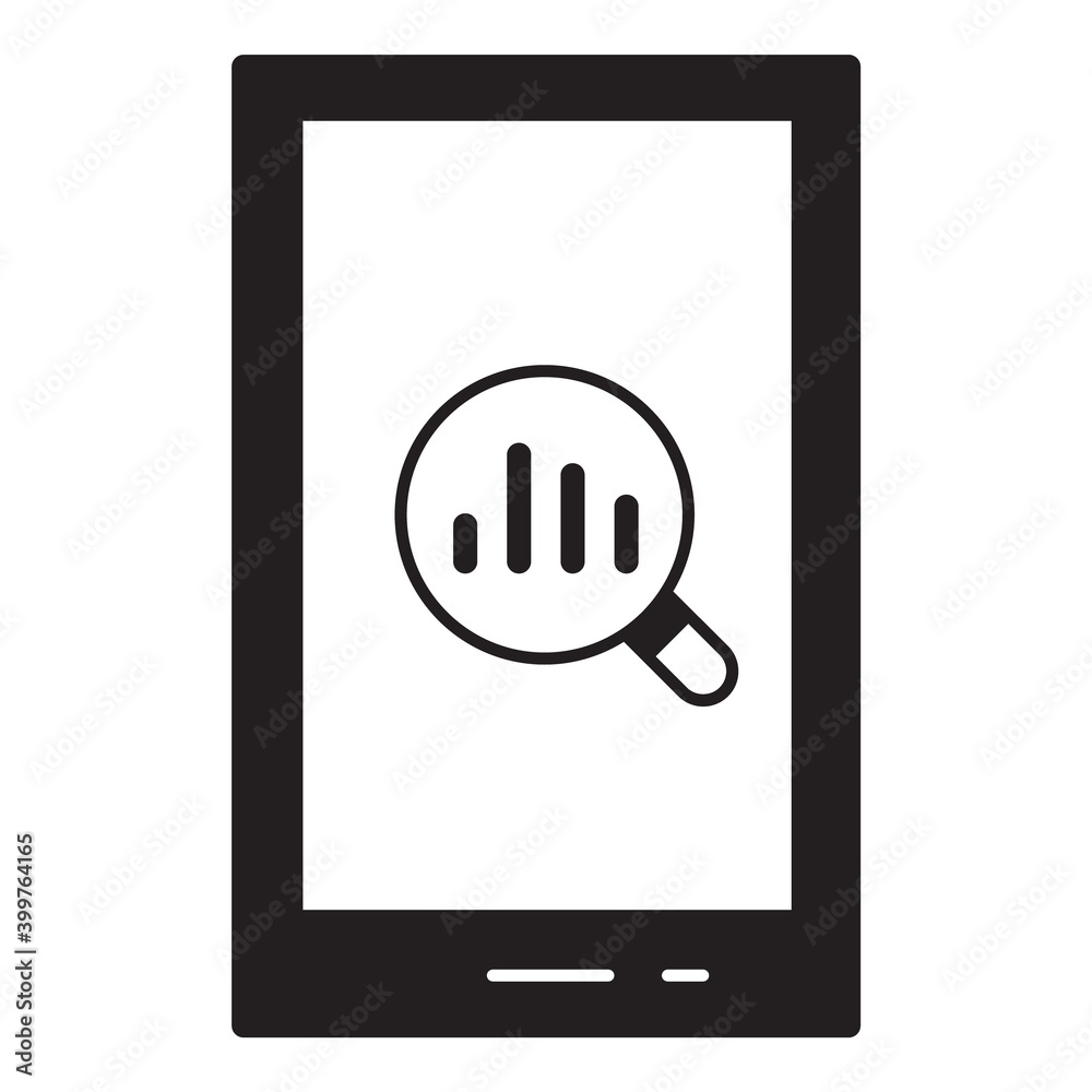 Mobile Finance Chart Rating Info Flat Icon Isolated On White Background