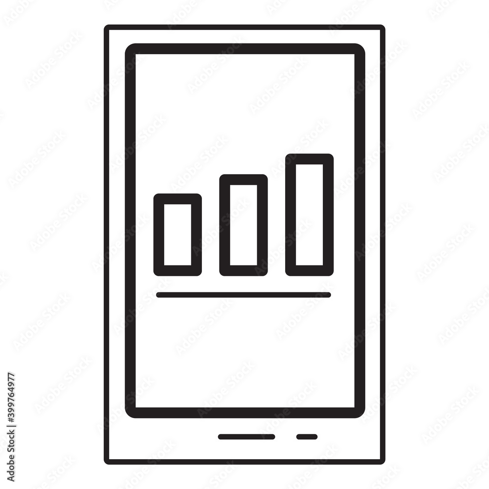 Mobile Chart Rating Business Flat Icon Isolated On White Background Mobile Chart Rating Business Flat Icon Isolated On White Background