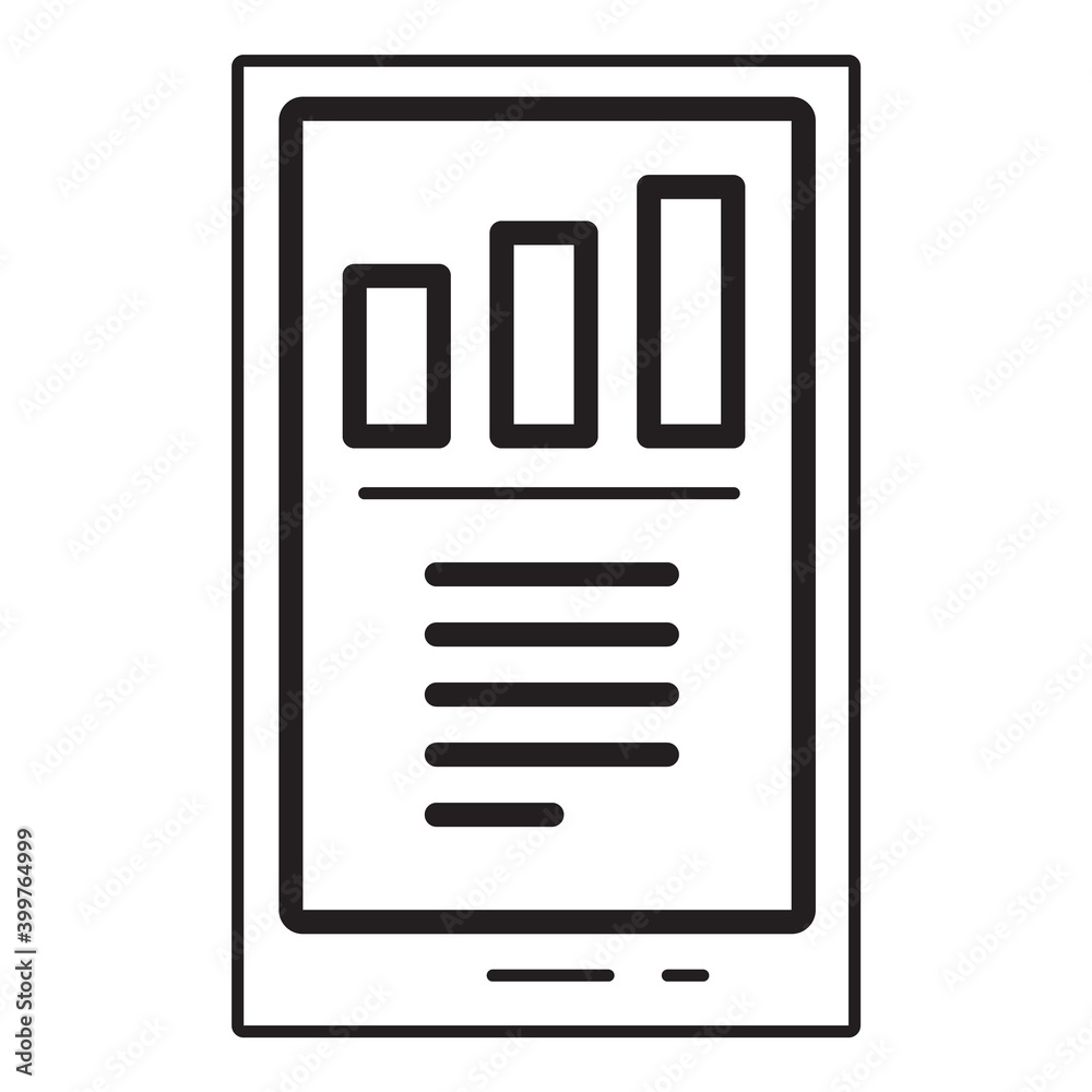 Mobile Chart Rating Business Flat Icon Isolated On White Background Mobile Chart Rating Business Flat Icon Isolated On White Background