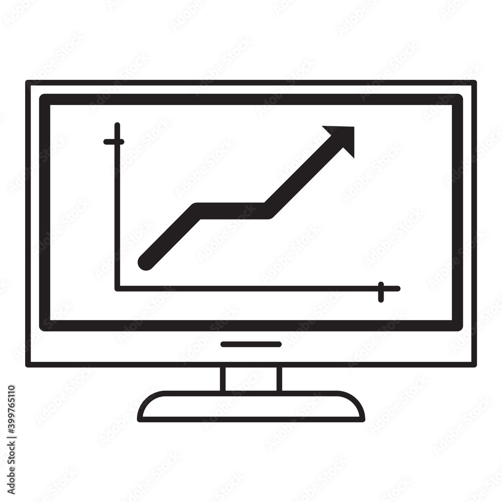 Presentation Chart Arrow Business Flat Icon Isolated On White Background Presentation Chart Arrow Business Flat Icon Isolated On White Background