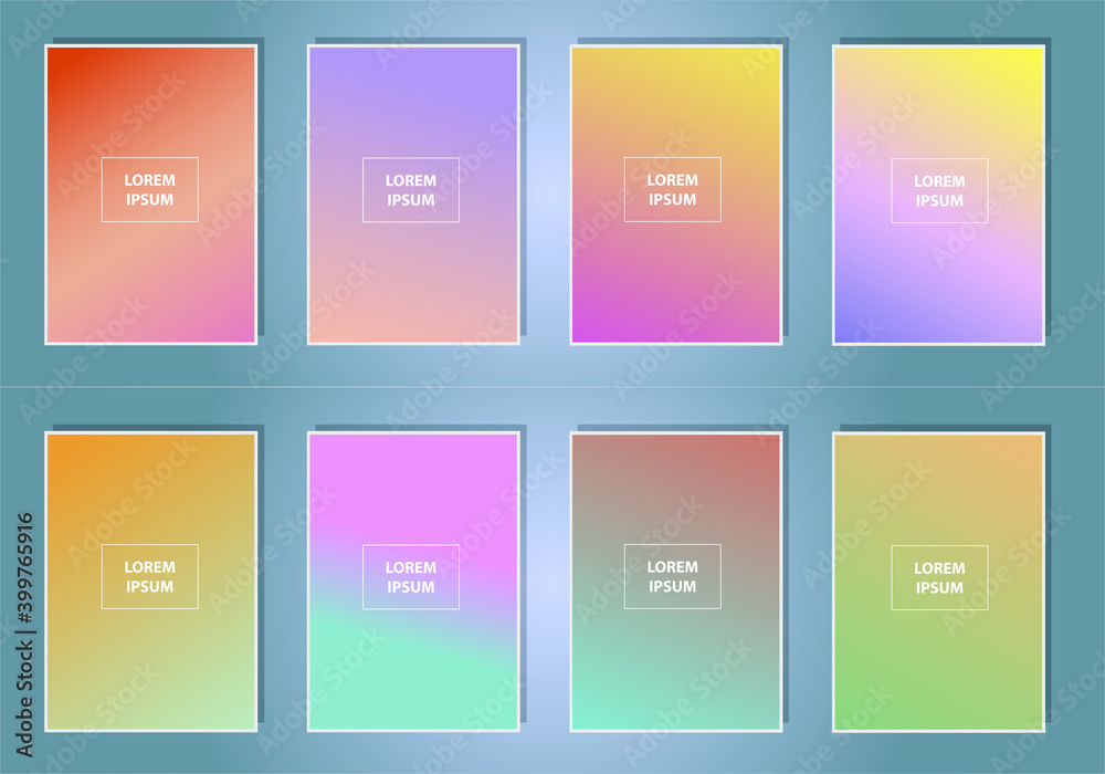 Simple modern color cover design. Set of abstract gradients textures. Background for banner, flyer, business card, poster, wallpaper, brochure, smartphone screen, mobile app Simple modern color cover design. Set of abstract gradients textures. Background for banner, flyer, business card, poster, wallpaper, brochure, smartphone screen, mobile app