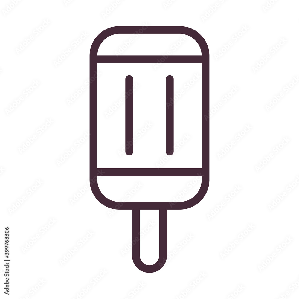 ice cream of 3 flavors with stick line style icon vector design ice cream of 3 flavors with stick line style icon vector design