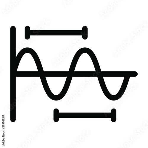 
Distance between two points, wavelength solid icon
