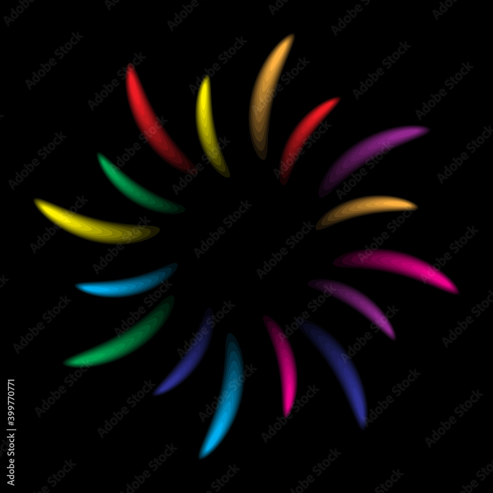 Colorful Fireworks Light Line. Abstract Banner Wallpaper Banner. Celebration Party Background Template. Vector