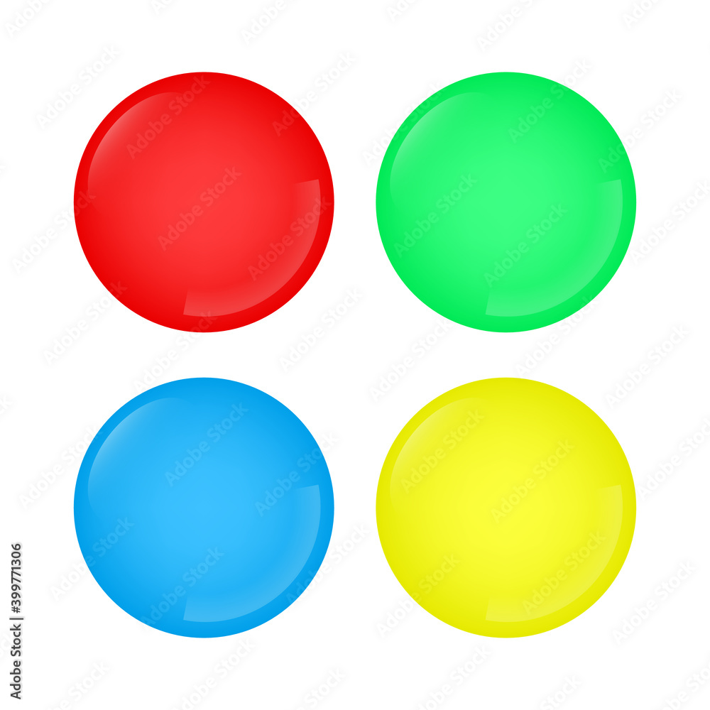 Set Colorful Pin Buttons Isolated On White Background. Vector Set Colorful Pin Buttons Isolated On White Background. Vector