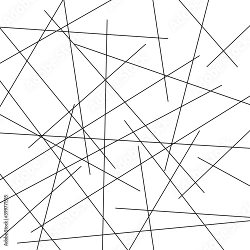 Random chaotic lines background. Vector illustration isolated on white.