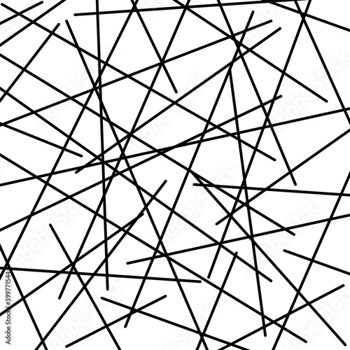 Random chaotic lines background. Vector illustration isolated on white.