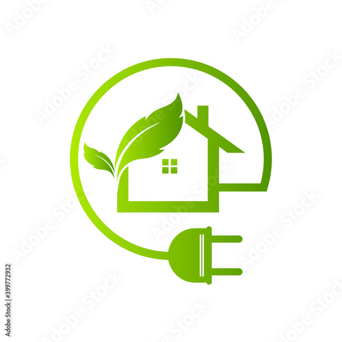 Eco House Green Real Estate icon concept