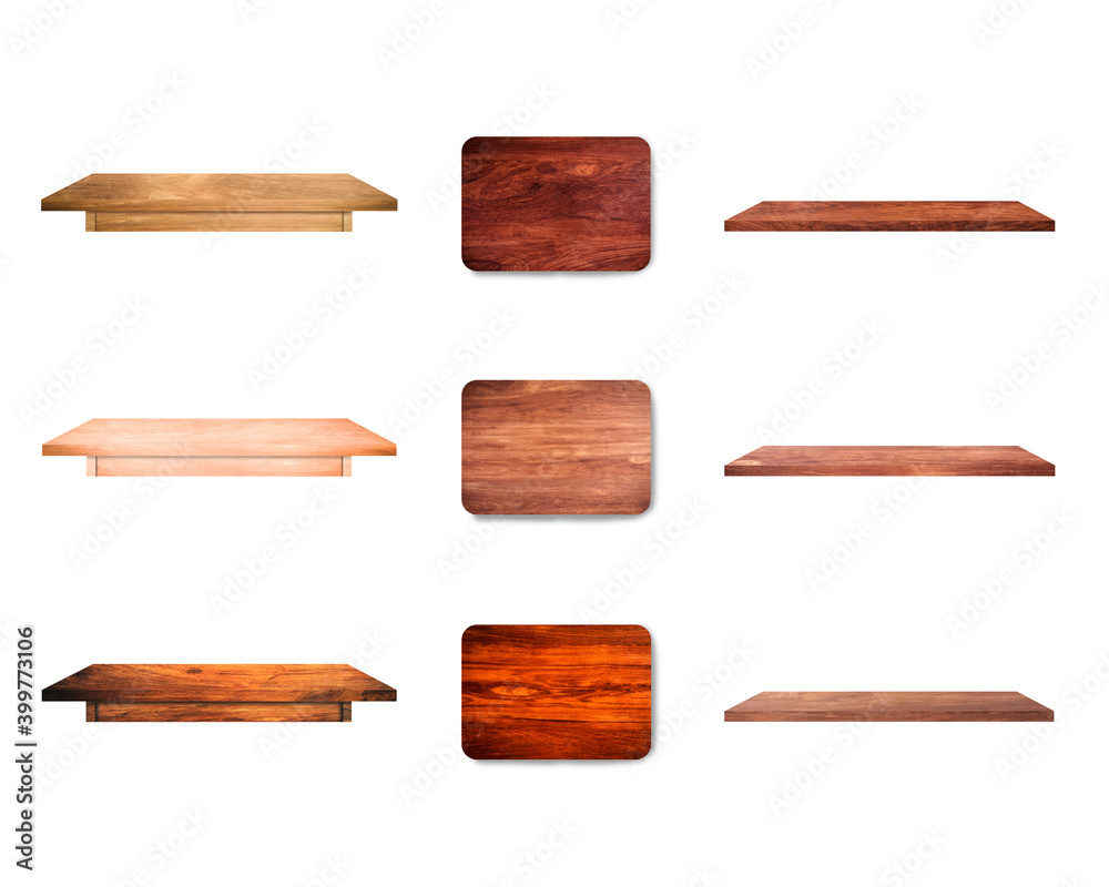 wooden various of table board and shelf isolated on white background with clipping path wooden various of table board and shelf isolated on white background with clipping path