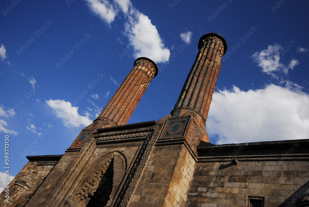 Cifte Minareli Medrese or Twin Minaret Madrasa in Erzurum, 
