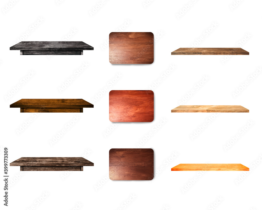 wooden various of table board and shelf isolated on white background with clipping path wooden various of table board and shelf isolated on white background with clipping path