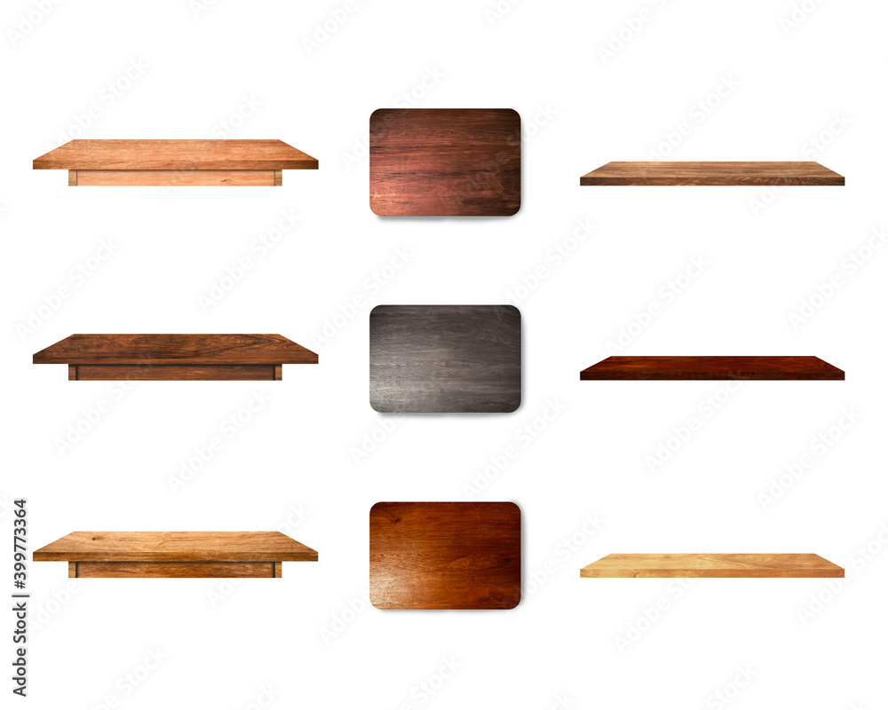 wooden various of table board and shelf isolated on white background with clipping path wooden various of table board and shelf isolated on white background with clipping path