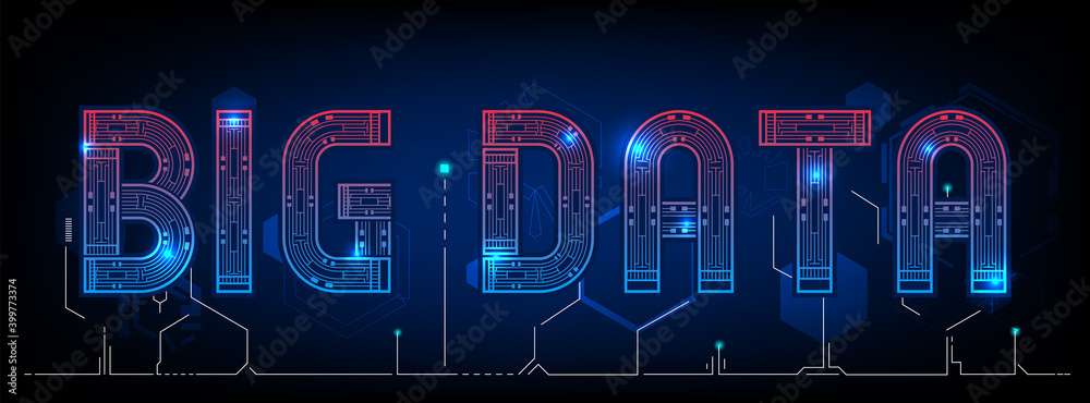 Abstract Big data technology polygon background Abstract Big data technology polygon background