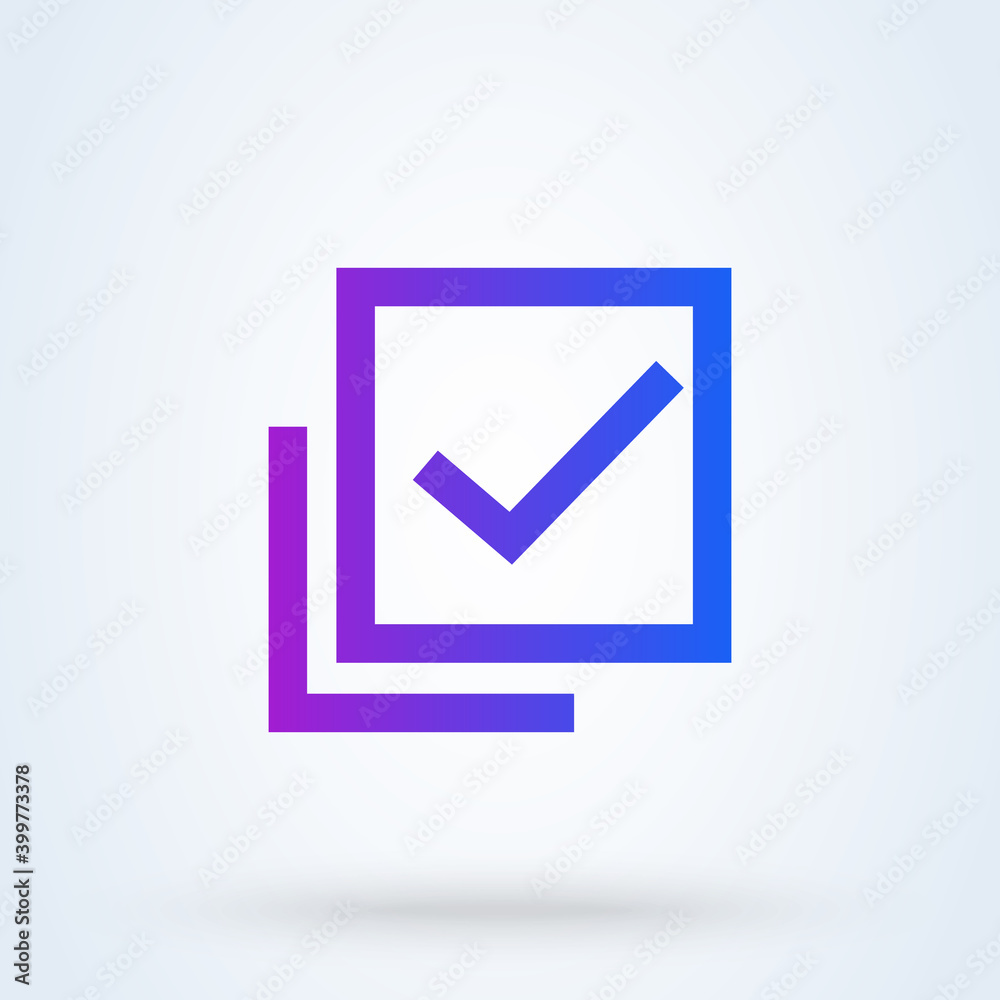 Check mark sign icon or logo. Quality or approved concept. Guaranty certificate vector illustration. Check mark sign icon or logo. Quality or approved concept. Guaranty certificate vector illustration.