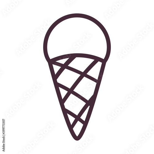 ice cream cone line style icon vector design