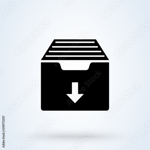 Archive Storage sign icon or logo. File Cabinet concept. Document Archive Storage vector illustration.