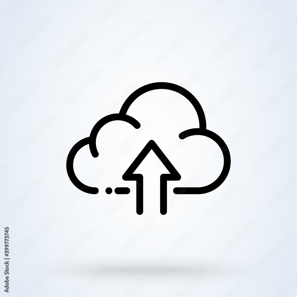 backup data sign line icon or logo. Cloud sync or cloud refresh concept. Data Storage Cloud vector linear illustration. backup data sign line icon or logo. Cloud sync or cloud refresh concept. Data Storage Cloud vector linear illustration.