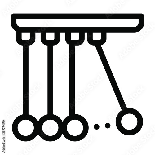
A swinging pendulum denoting newton cradle in solid icon
