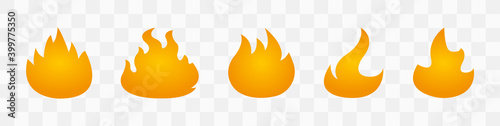 Fire icons set, flame. Fire, flames logo.