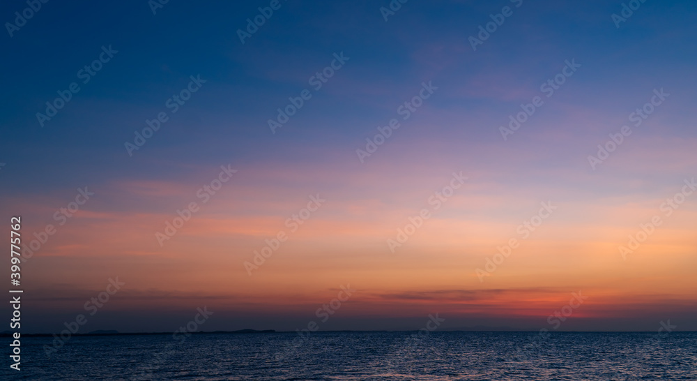 sunset over the sea on twilight in the evening sunset over the sea on twilight in the evening
