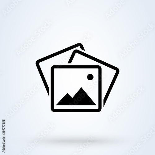 Picture sign icon or logo. picture concept. Multimedia, Photos Media illustration. photo