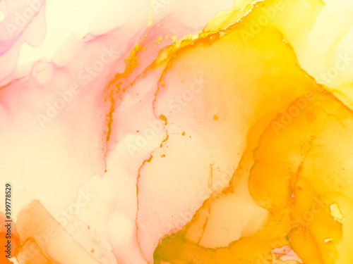 Watercolor Illustration.  Fashion Orange Pattern.