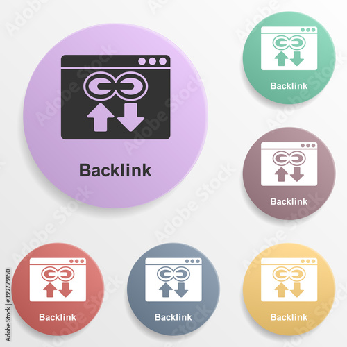 Online marketing, backlink badge color set icon. Simple glyph, flat vector of online marketing icons for ui and ux, website or mobile application