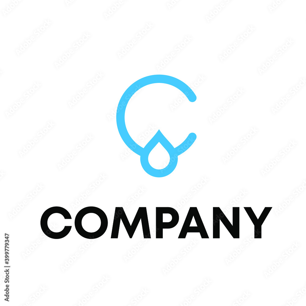 C Water Drop logo design C Water Drop logo design