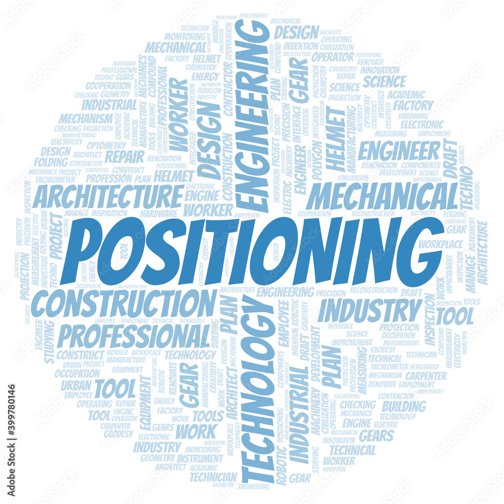 Obraz premium Positioning typography word cloud create with the text only