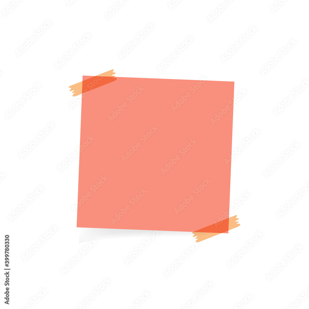 Foto pink note or memo paper on white background vector