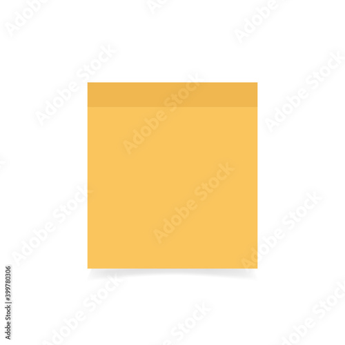 yellow note or memo paper on white background vector