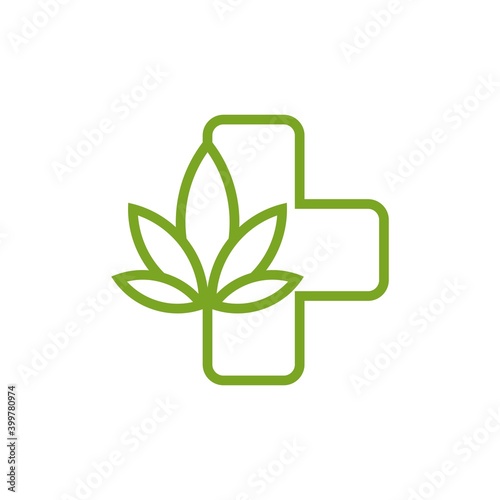 cannabis with cross medicine logo