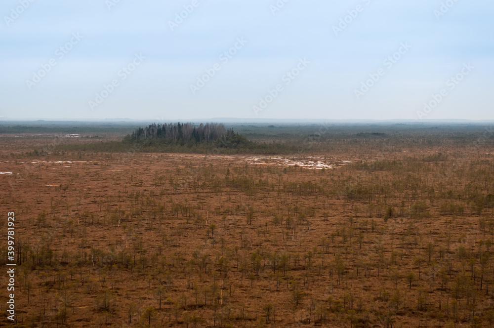 Autumn landscape from a bird's eye view.