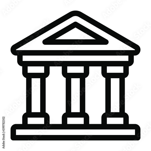 
A bank building icon in solid design
