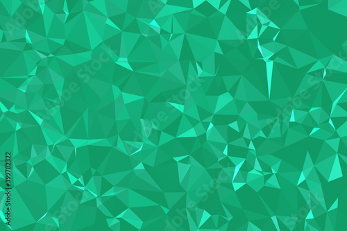 Abstract Dark Green Geometric Polygonal background molecule and communication. Concept of the science, chemistry, biology, medicine, technology.