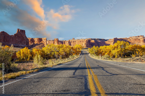 Landscape at Arches National Park in Moab, Utah USA photo