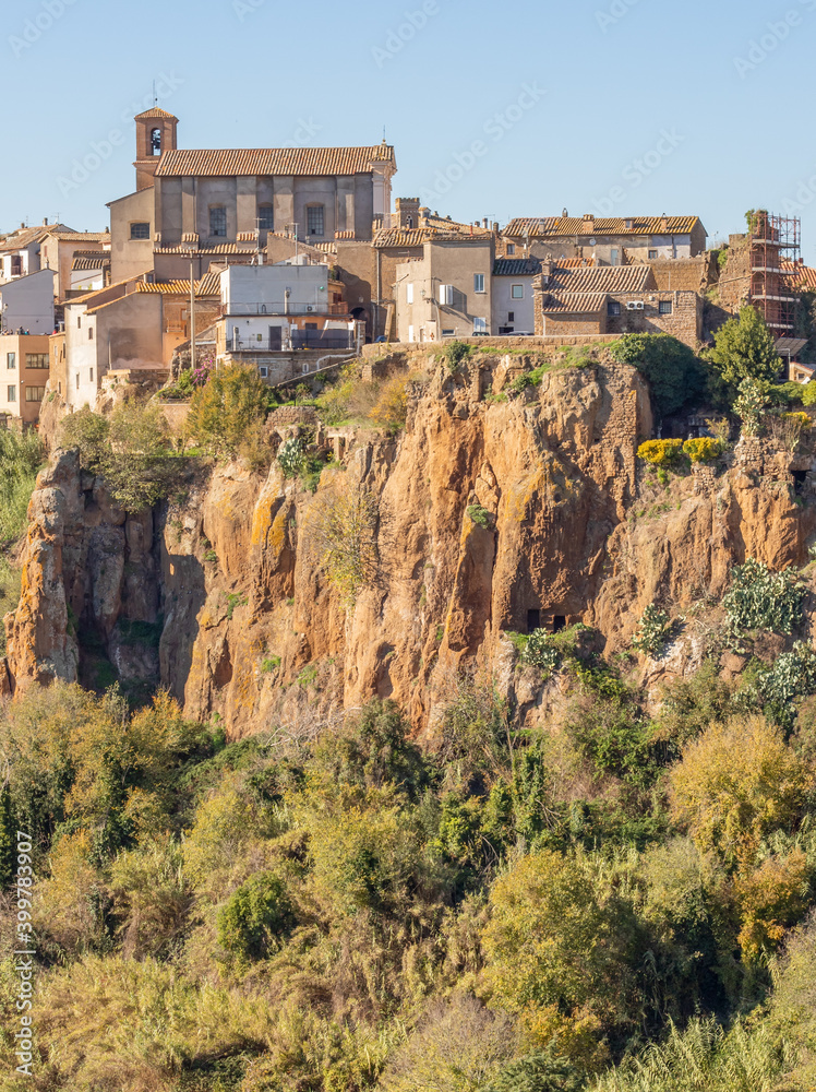 Castel Sant'Elia - located on a scary cliff and famous for its wonderful basilica, Castel Sant'Elia is among the most notable villages in central Italy. Here a glimpse of the houses over the cliff