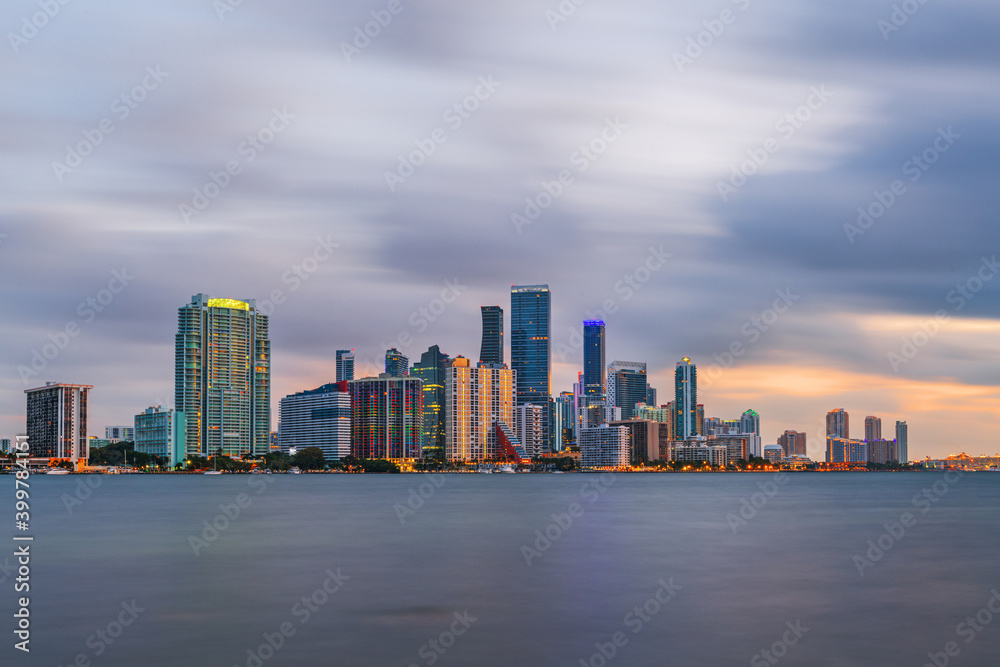 Miami, Florida, USA Downtown Skyline on the Bay