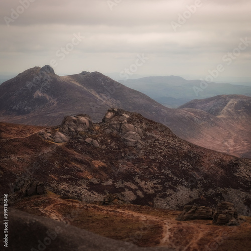 Mourne mountains in overcast