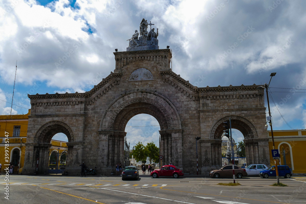 Cuba, entrance to the Christopher Columbus Cemetery in Havana