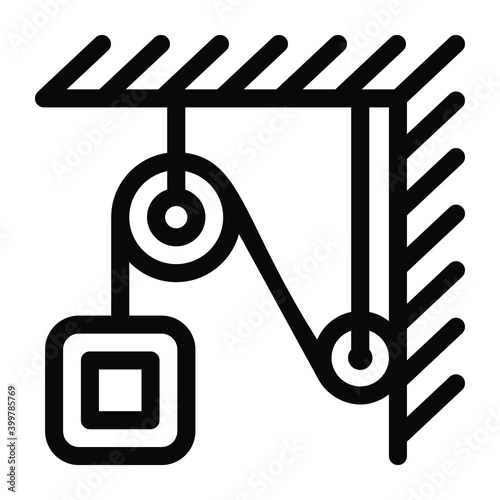 
A solid icon of a moveable pulley
