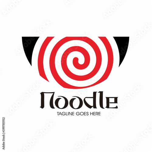 A bowl of noodle logo vector illustration