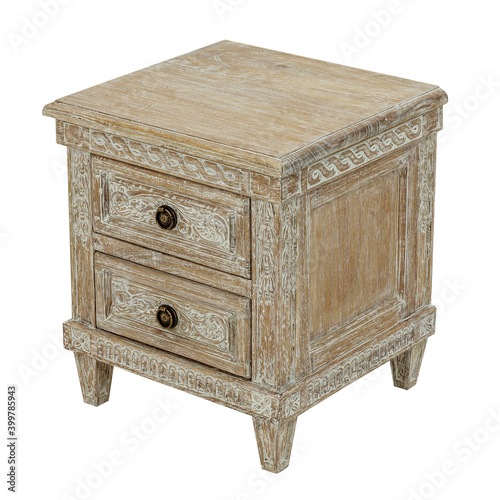 small bedside table with two drawers