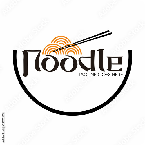 Chinese food noodle logo. chinese food noodle vector logo template
