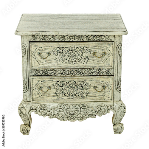 small bedside table with two drawers