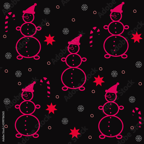 seamless pattern with christmas  snowman