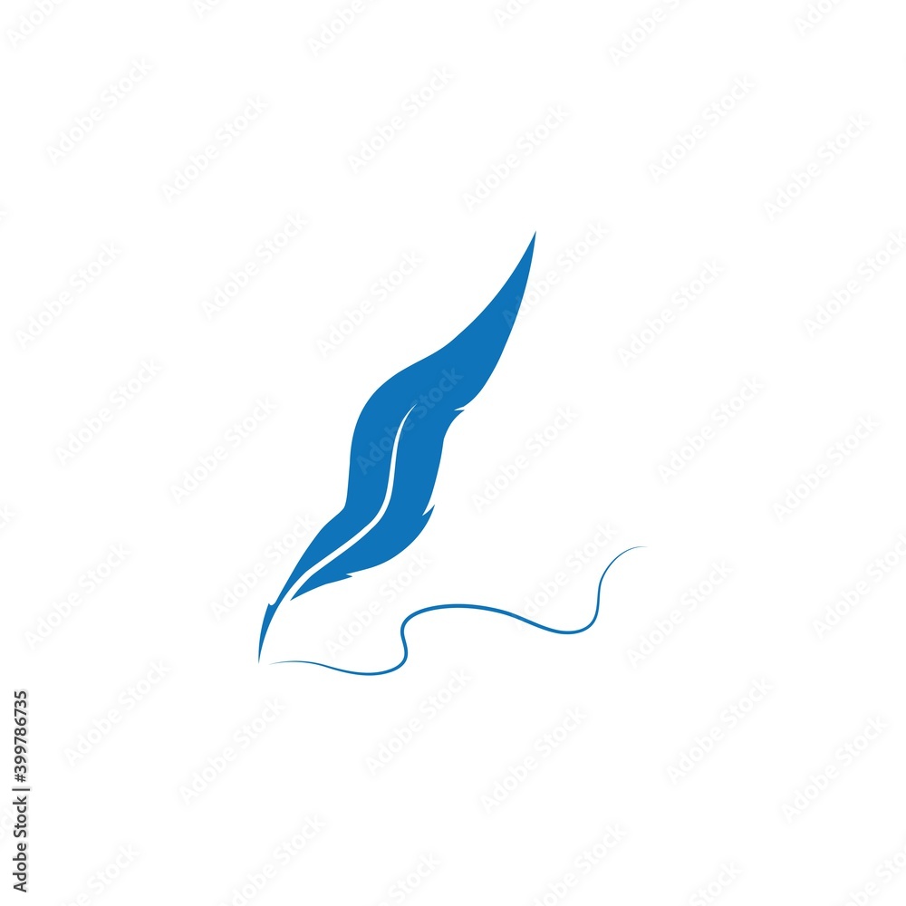 Obraz premium feather logo vector template
