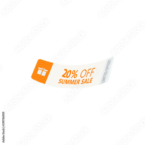 Sales Vector badges for Labels, Tags, Web Stickers, New offer, Discount 20%.