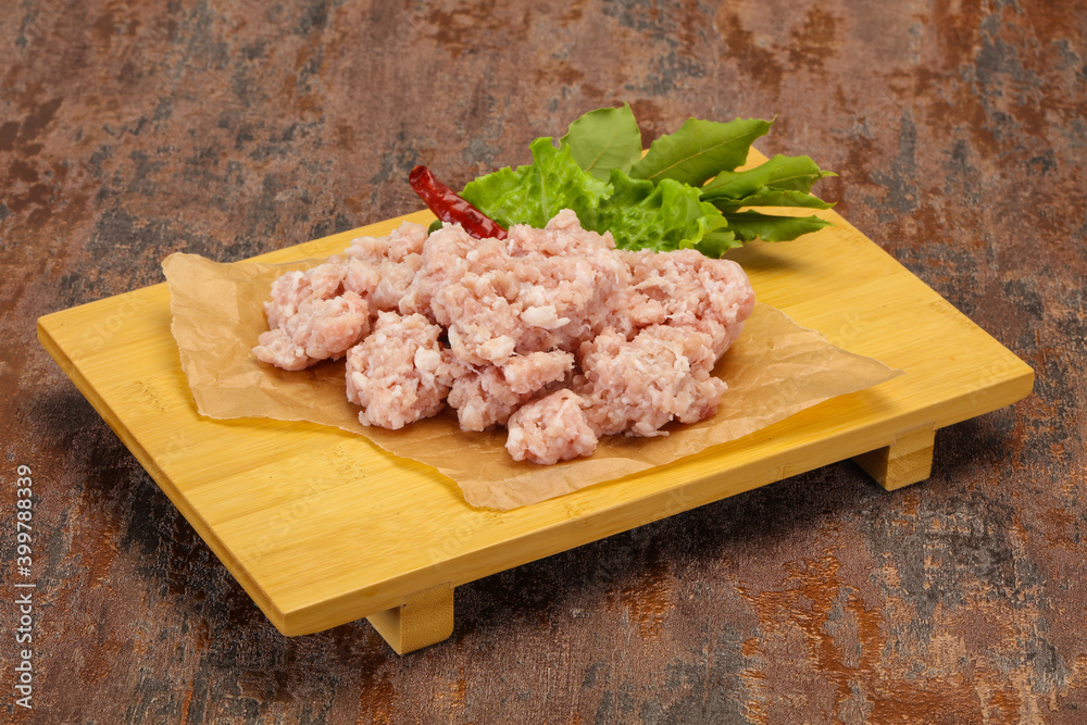 Homemade pork minced meat for cooking